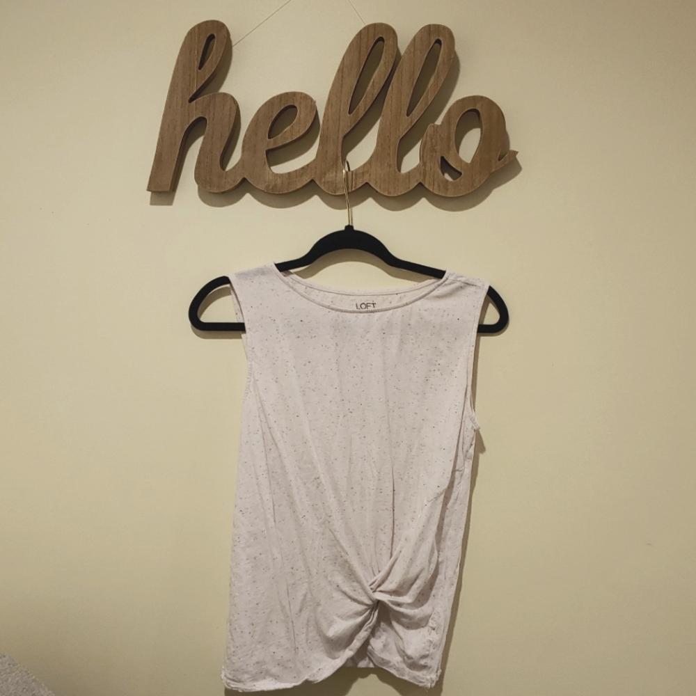 Loft Speckled Twist Hem Tank (S)